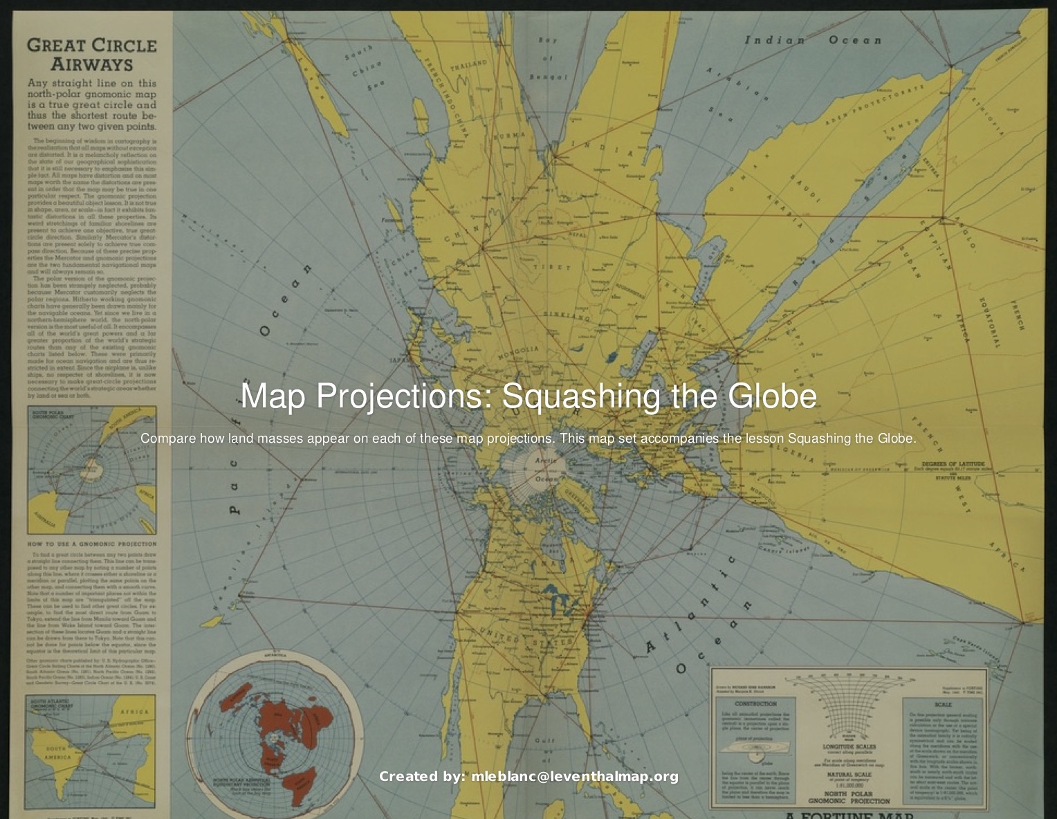 Screenshot of projections map set