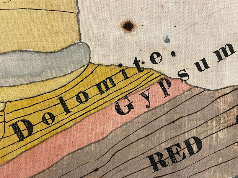 [Stenciled letters](https://acdc.amherst.edu/view/OrraClassroomDrawings/ma01020-0010) were applied to title each chart and notate key rock types.