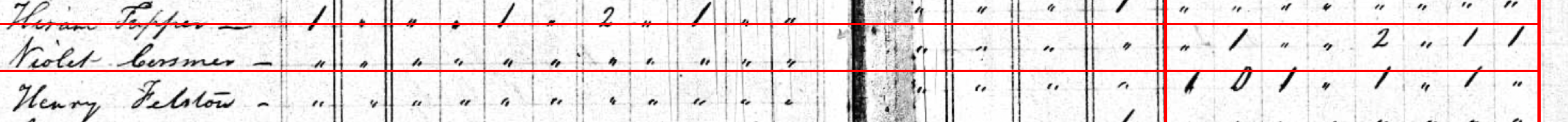 Violet appears in the 1820 census, along with other members of the household.