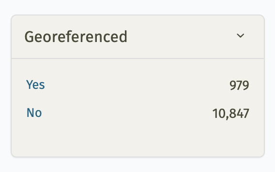 The filter for viewing only georeferenced maps in LMEC digital collections