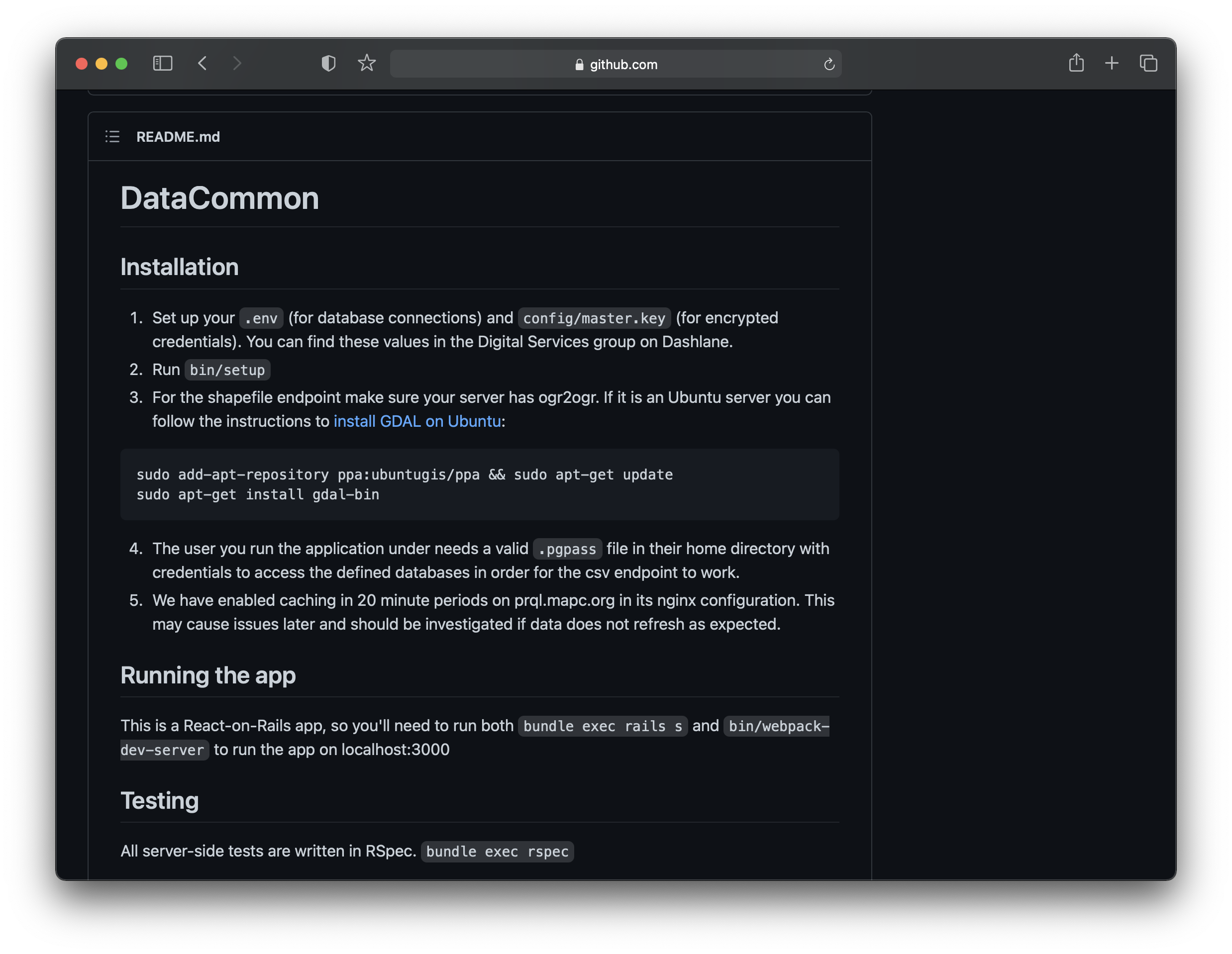 MAPC makes well-documented code for DataCommon publicly available.