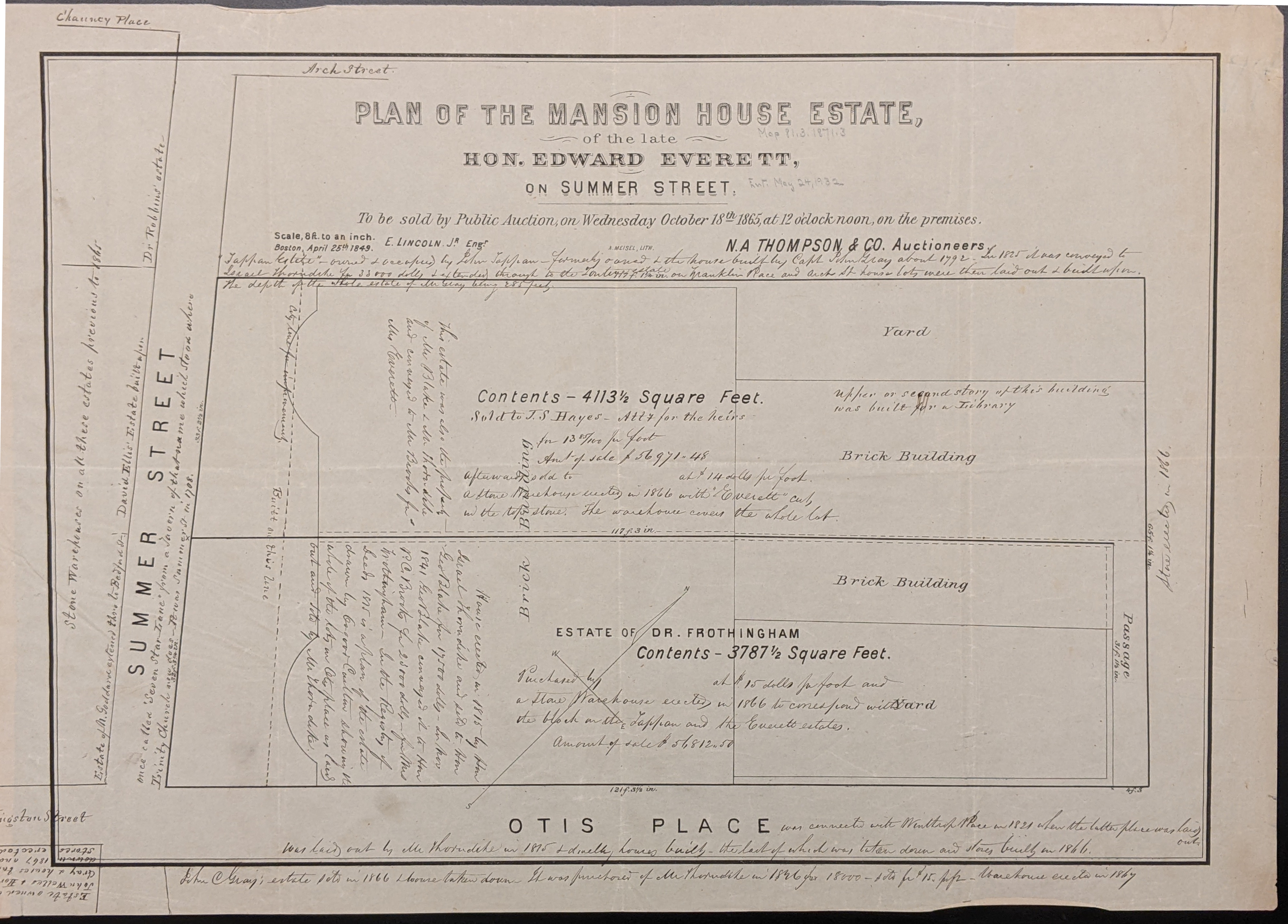 Plan of the Mansion House Estate