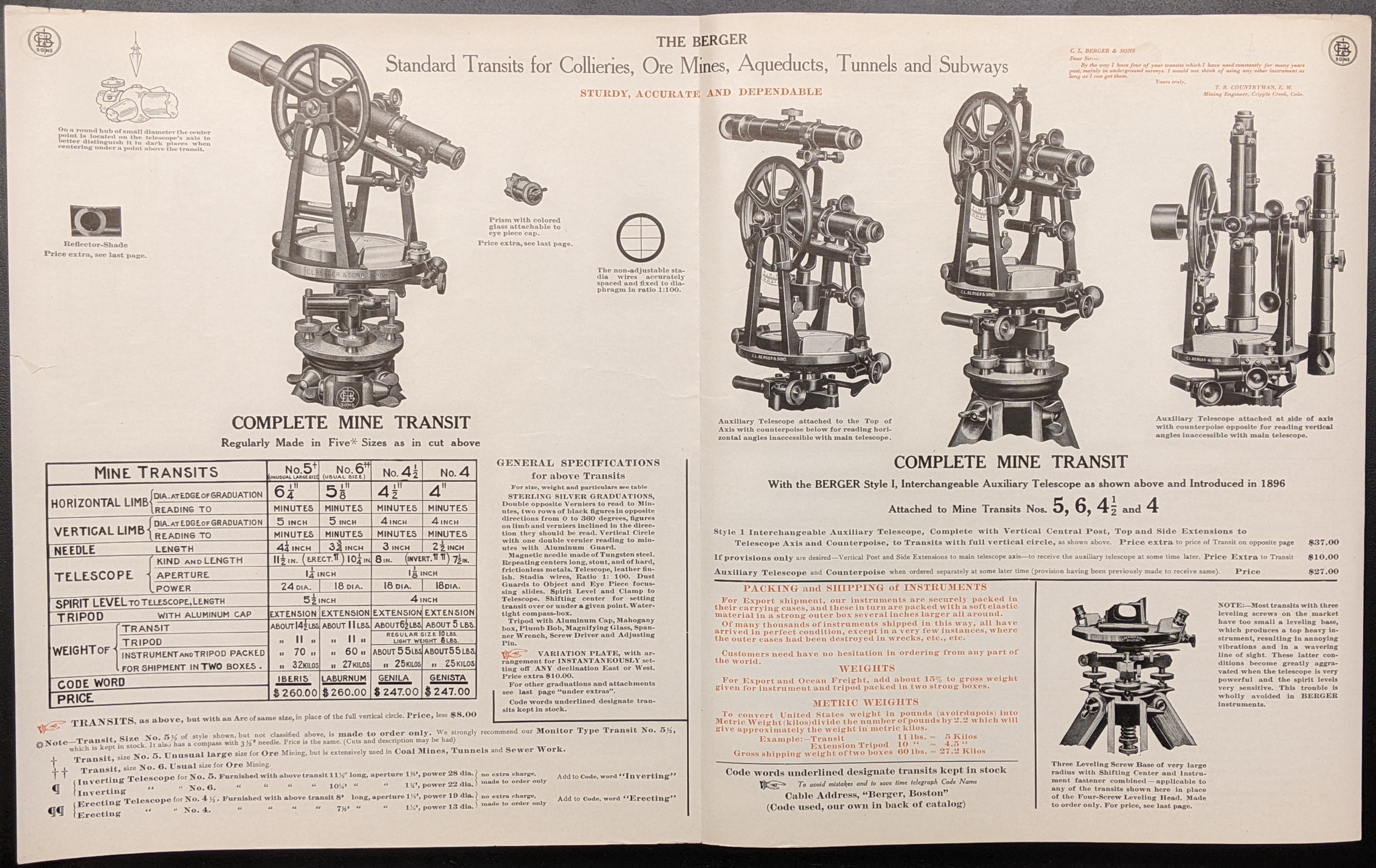 Mine transit product catalog