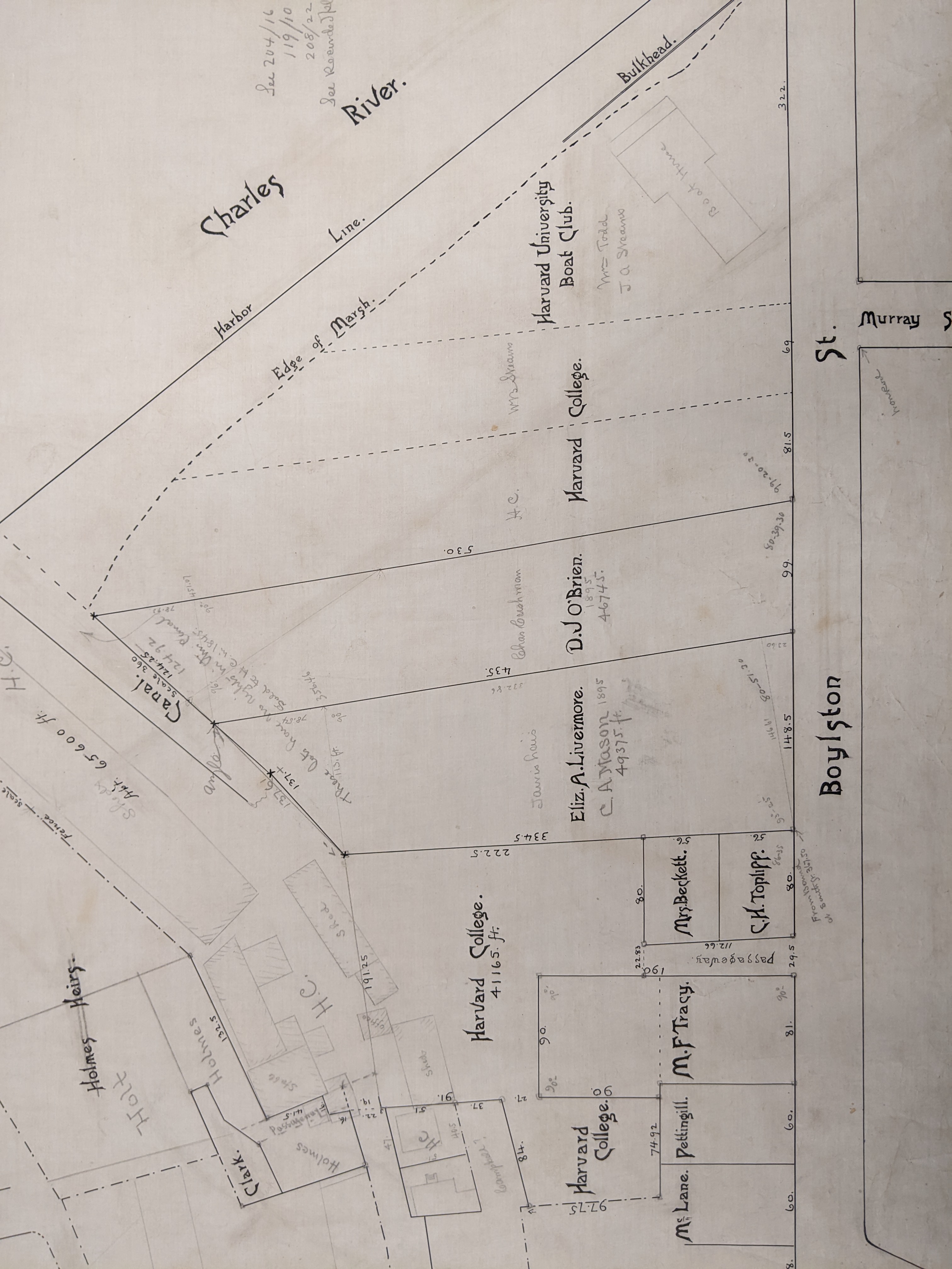 Manuscript property survey by W.A. Mason & Sons