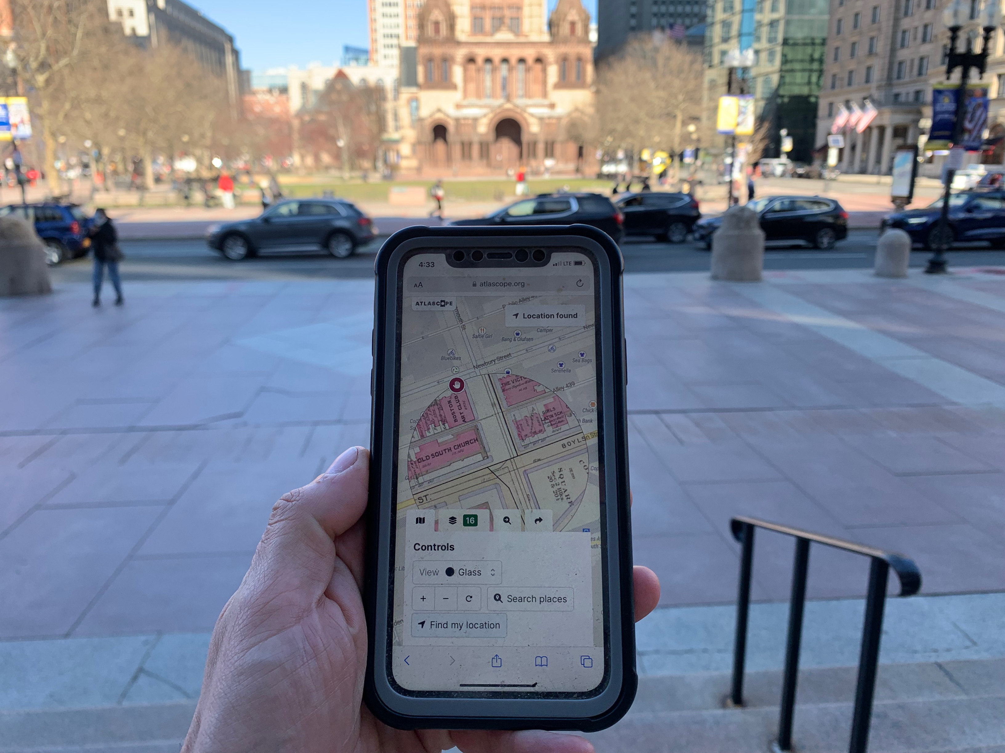 Atlascope can easily be used on a tablet or your phone to discover local history as you wander around the City of Boston.